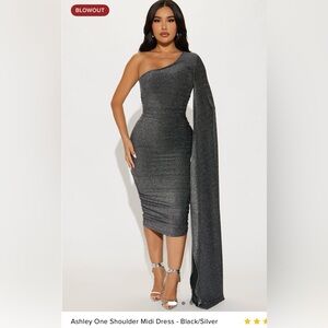 Elegant One-Shoulder Gray Dress